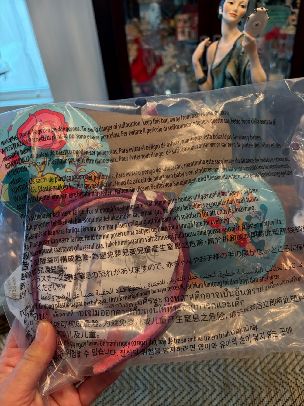 Disney Alice In Wonderland Epcot Purple Butterfly Headband with Floral Accents - Picture 3 of 10